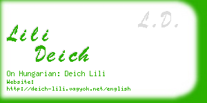 lili deich business card
